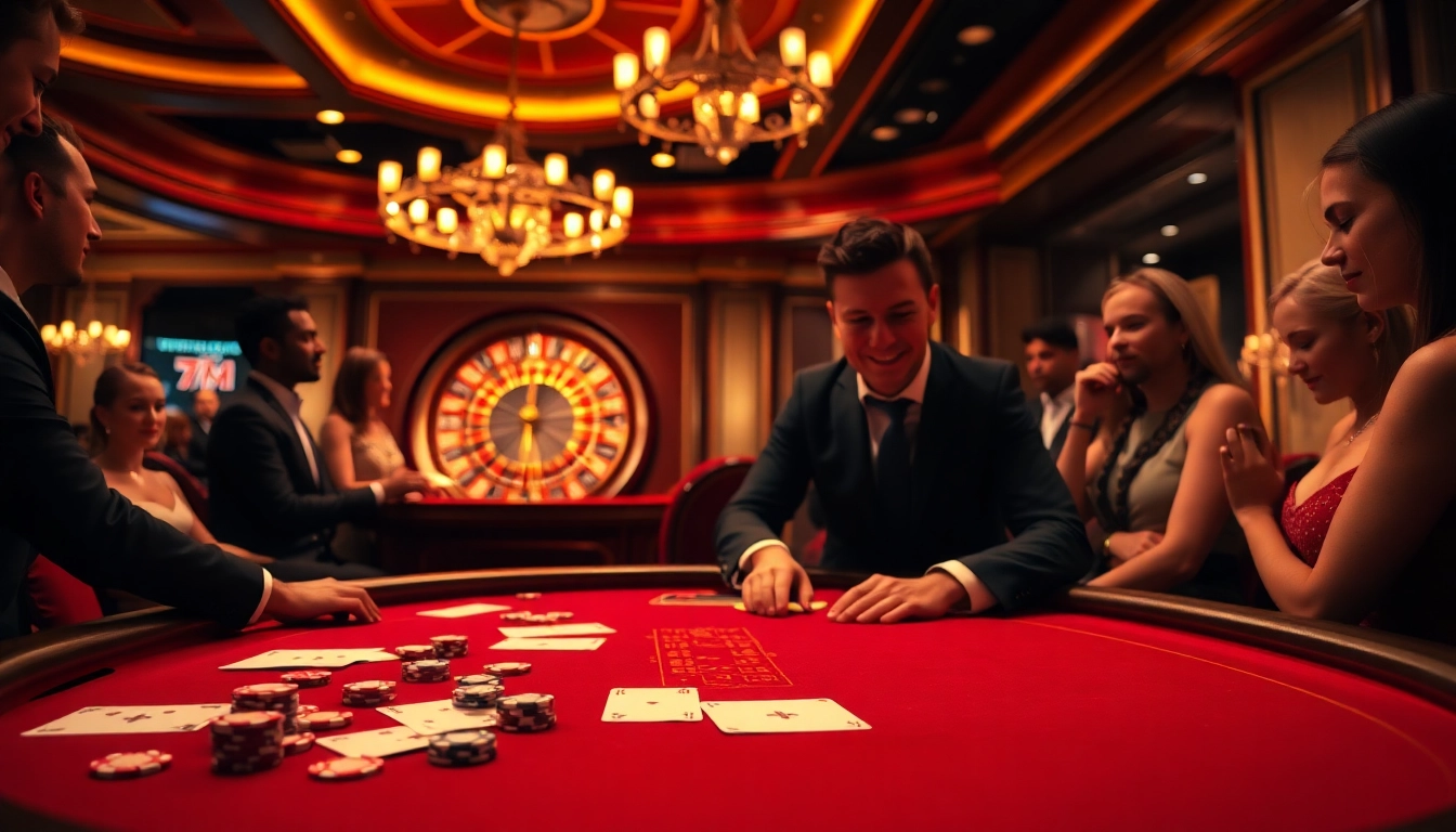 Experience the thrill of gambling with 7M through an elegant poker table and high-stakes action.