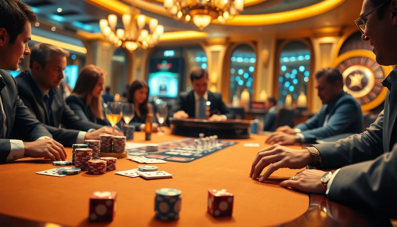 Players strategizing at a luxurious poker table in an exciting xx88 casino scene.