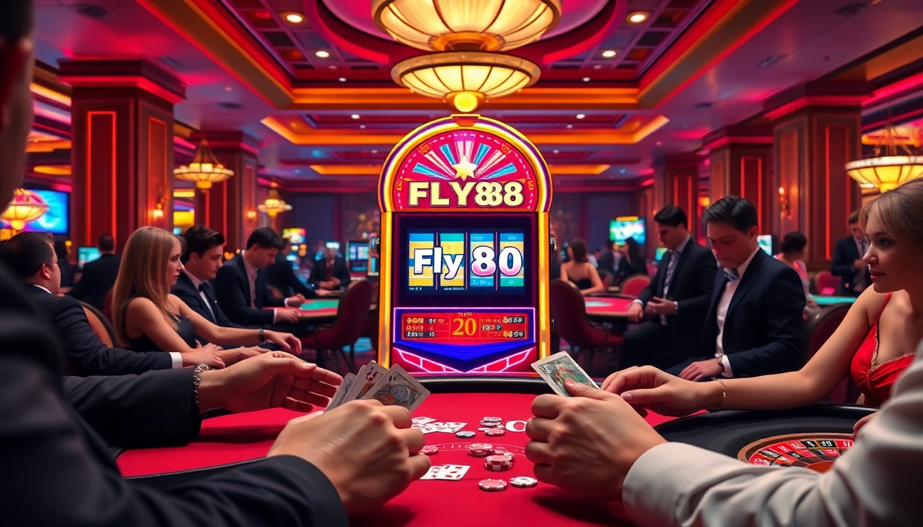 Experience the thrill of betting at the fly88 casino with vibrant slot machines.