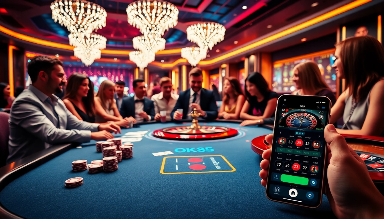 Experience thrilling gameplay at Ok365 casino with vibrant tables and engaging players.