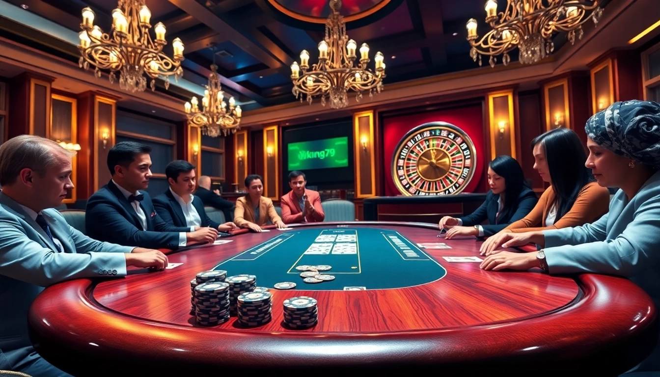 Engage in thrilling poker action at king79's luxurious casino tables.
