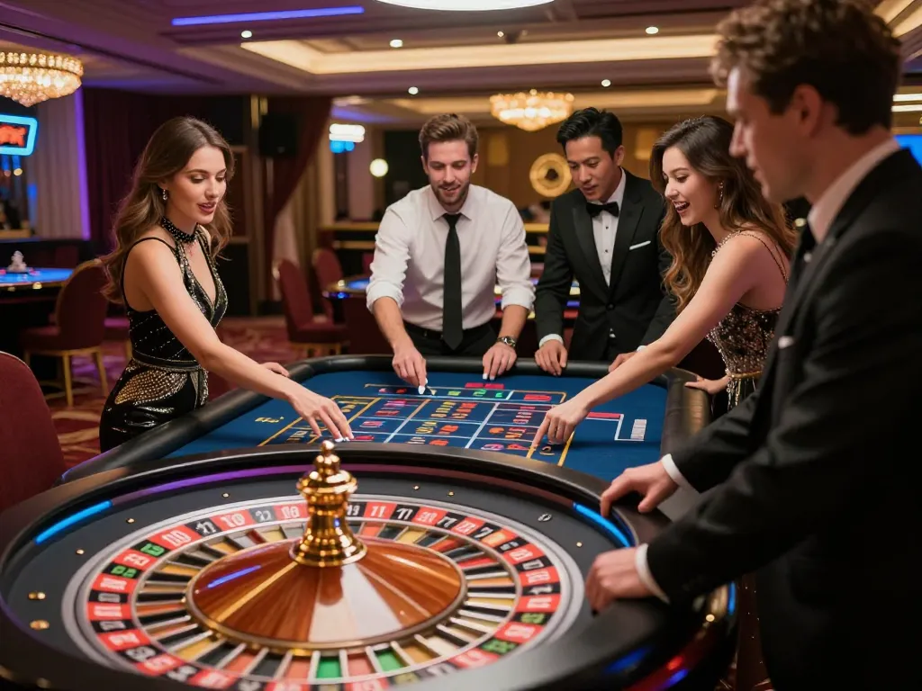Experience thrilling gameplay at AZ888's roulette table with exciting bets and vibrant atmosphere