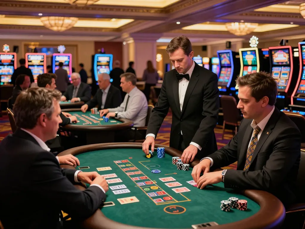 Hitclub players enjoying strategic blackjack gameplay in a luxurious Las Vegas casino atmosphere