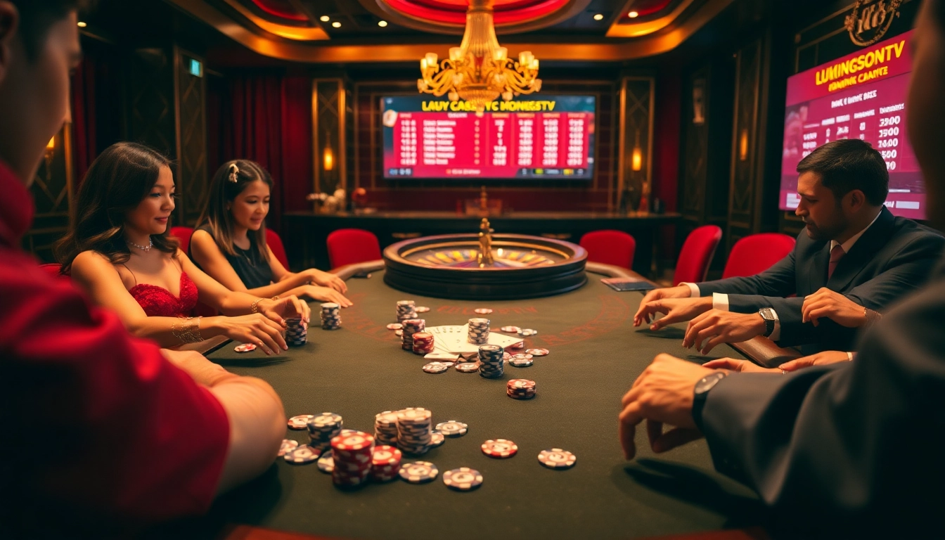 Experience the excitement at https://luongsontv5.com/ with a luxurious casino scene featuring poker action.