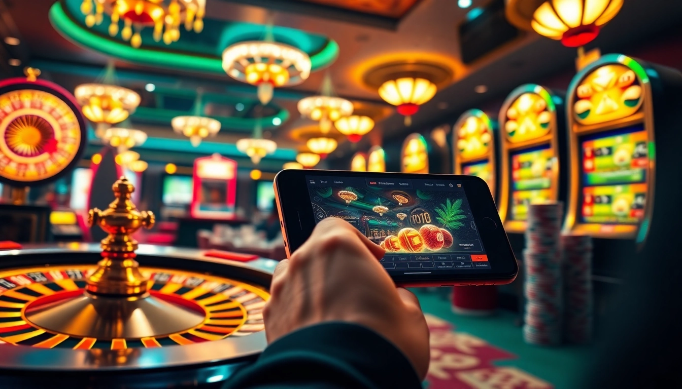 Experience thrilling gameplay at bong99 with vibrant casino visuals showcasing online gambling excitement.