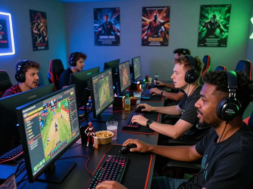 Exciting online betting action with diverse players in a vibrant gaming room, showcasing bong99 enthusiasm and engagement.