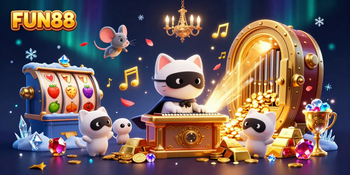 Engage with FUN88 through a vibrant 3D casino scene featuring enchanting characters.