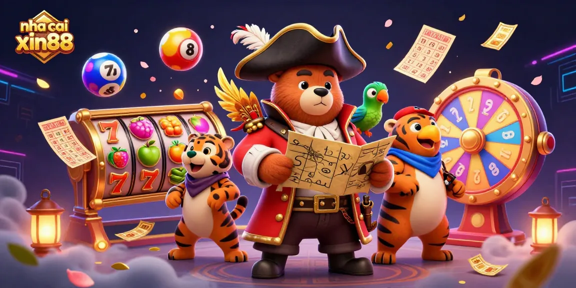 Experience thrilling adventures at nha cai xin88 with a vibrant pirate scene showcasing gaming excitement.