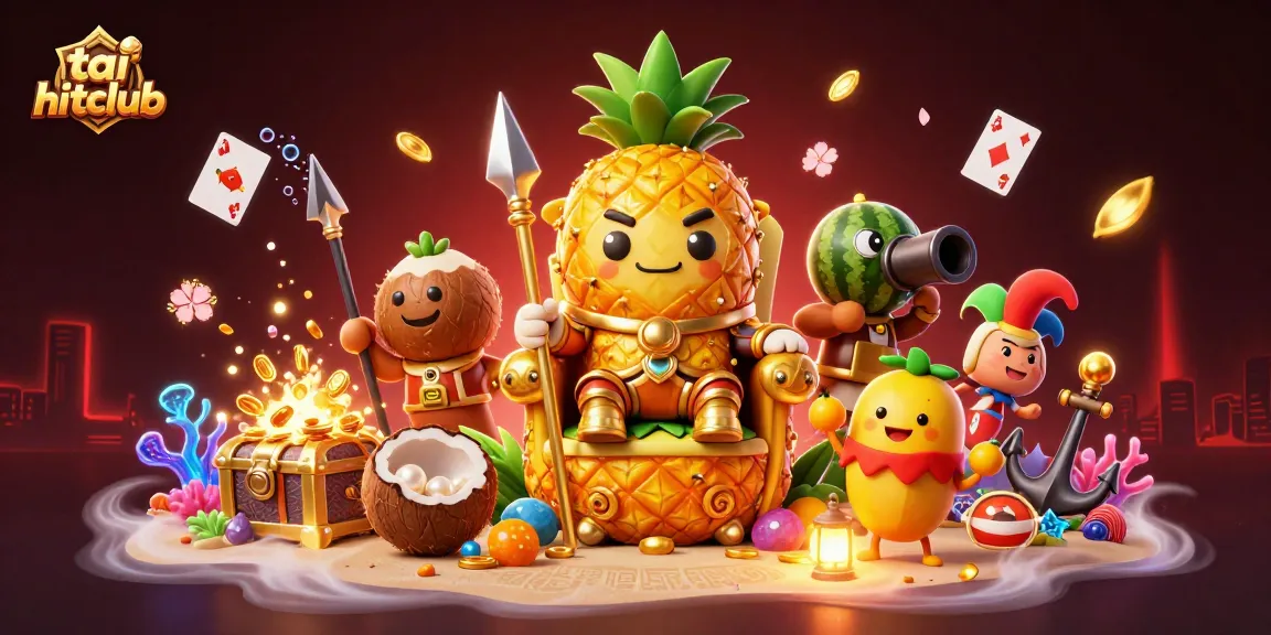 Experience thrilling gameplay with tai hitclub as vibrant characters entertain on a tropical beach casino.