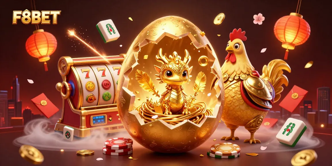 Experience thrilling gameplay at F8BET with a golden dragon and vibrant casino elements.