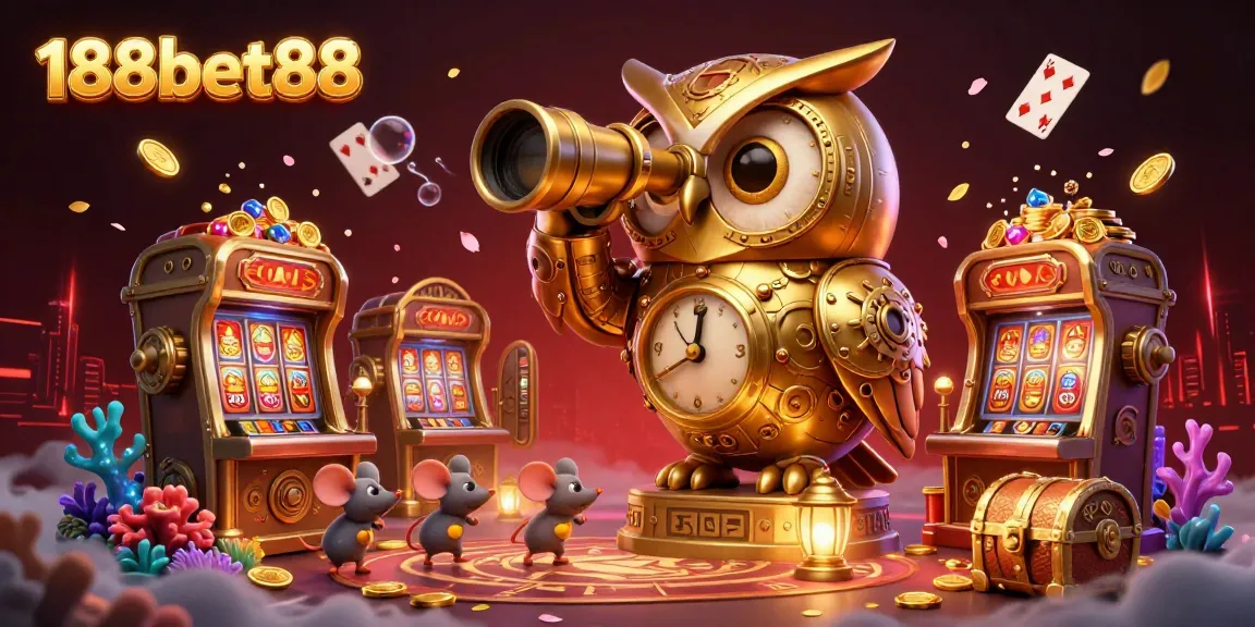 Experience excitement with 188bet88 in a vibrant 3D casino scene filled with rich, immersive elements.