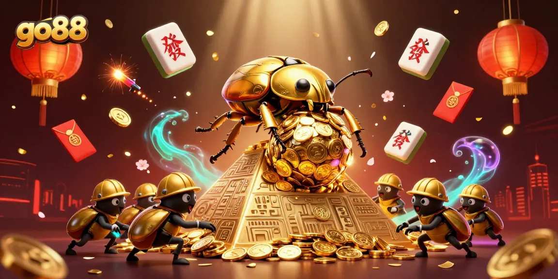 Experience top slots at go88 with vibrant casino elements in a dynamic 3D illustration.