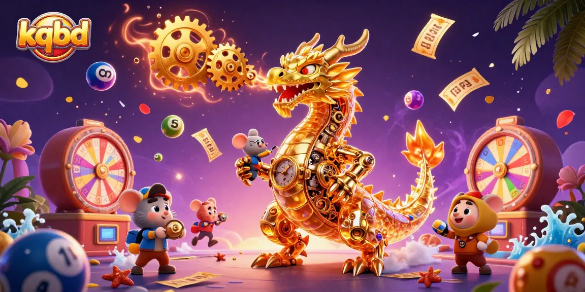 KQBD delivers thrilling sports betting excitement with dynamic graphics of a golden dragon amidst vibrant games.